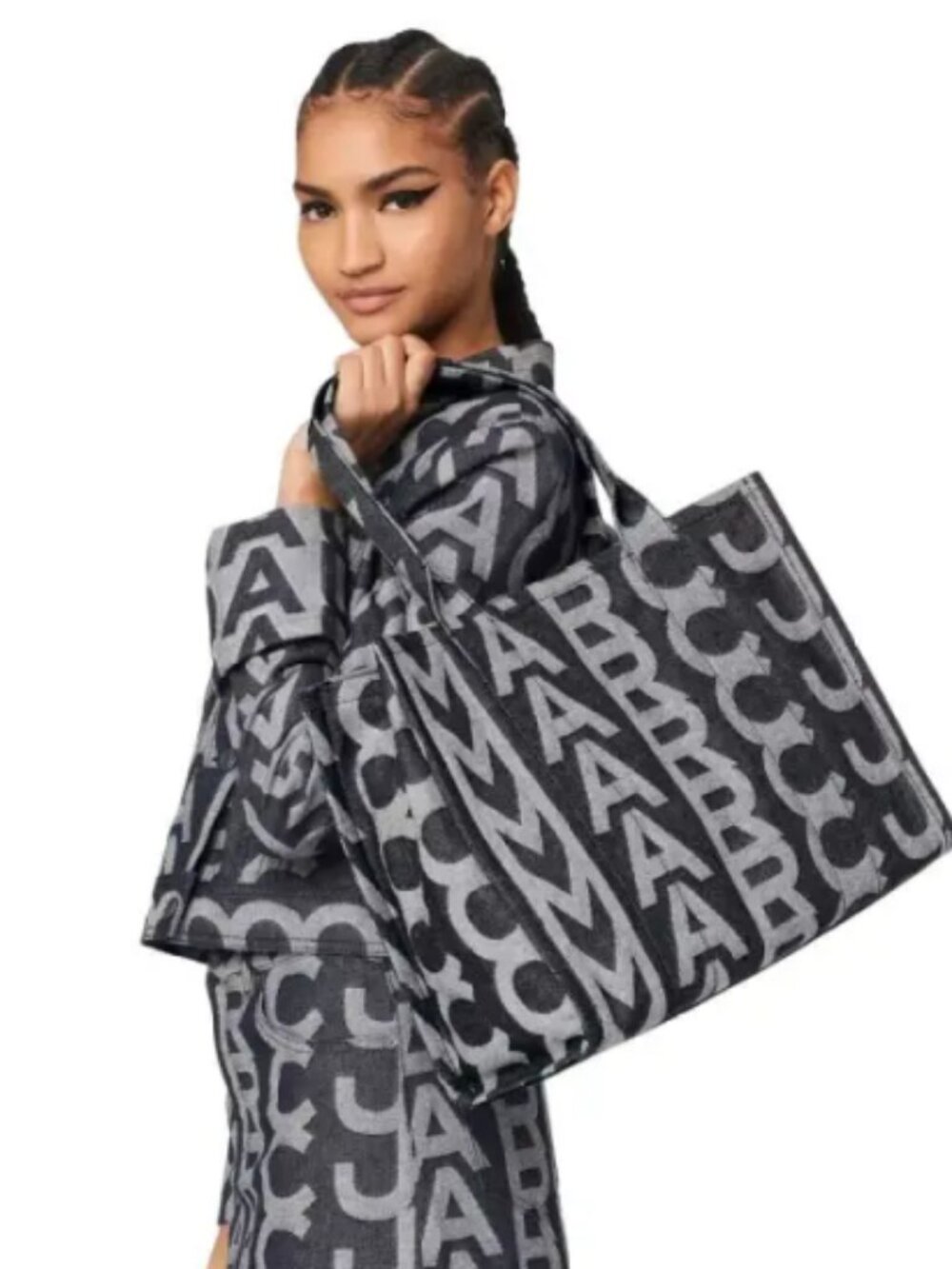 Marc Jacobs Denim Jacquard Large The Monogram Tote Bag Denim Blue